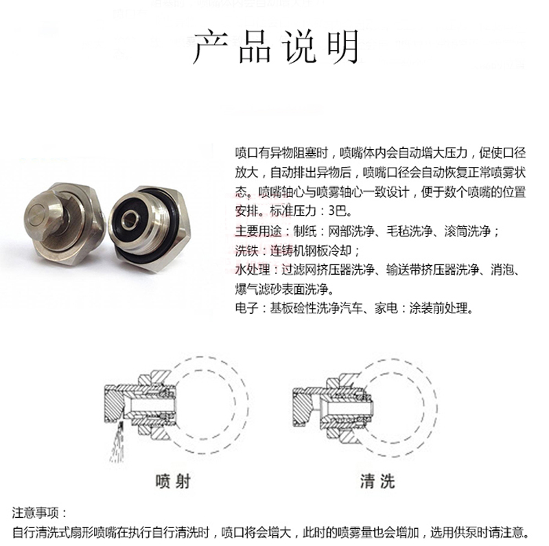 自清洗扇形噴嘴